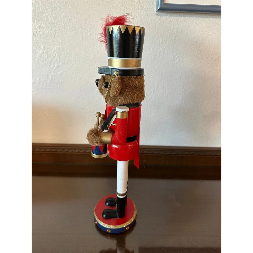 Holiday Inspirations Teddy Bear Nutcracker Drummer Red Soldier 16 Inch